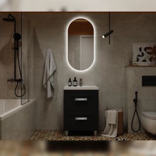 Тумба под раковину напольная Velvex Orlando tn.ORL.CLA.60.2Y графит, 60 см